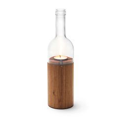 Farol de botella de vino transparente
