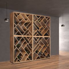 Botellero para vinos ZEUS, madera maciza de roble