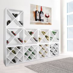 Sistema modular de botelleros para vino 52 cm, teñido blanco