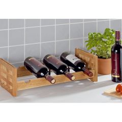 Botellero para vinos NORDIC, madera de nogal, 4 botellas