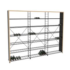 Estantería para vinos LA CAVE, H 220 x W 273 cm, 12 estantes, marco de madera