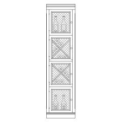 Sistema de botelleros Piedmont, modelo 3 con puerta de rejilla, madera de abeto, antracita