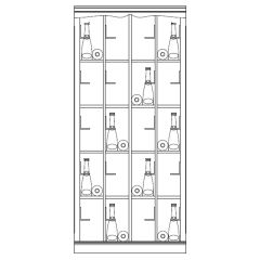 Sistema de botelleros Piedmont, modelo 5, acrílico/madera de abeto, antracita