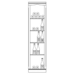 Sistema de botelleros Piemont, madera de abeto, modelo 1, nogal/marrón medio