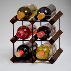 Botellero Trend PREMIUM para 6 botellas (alto 23,5 x ancho 23,5 cm), marrón