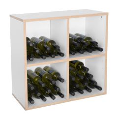 Módulo con 4 compartimentos, blanco alpino con borde roble