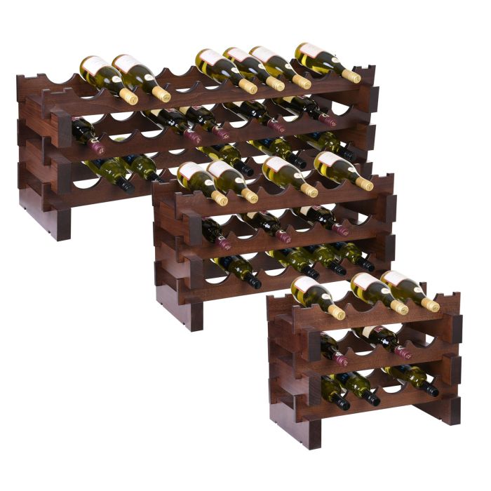 Botelleros para vinos CASANOVA, teñido de nogal