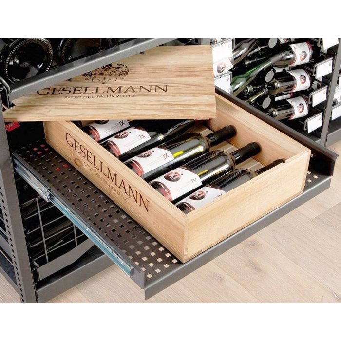 Balda de extracción total para cajas de vino, botellero Xi Rack