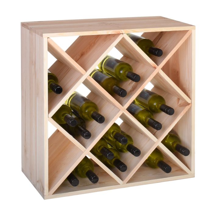 Botellero para vinos 60 cm, módulo ROMBO, natural