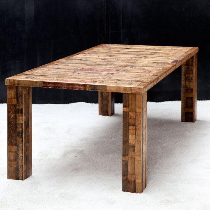 Mesa BOTTE DA VINO, rústica con marco de madera