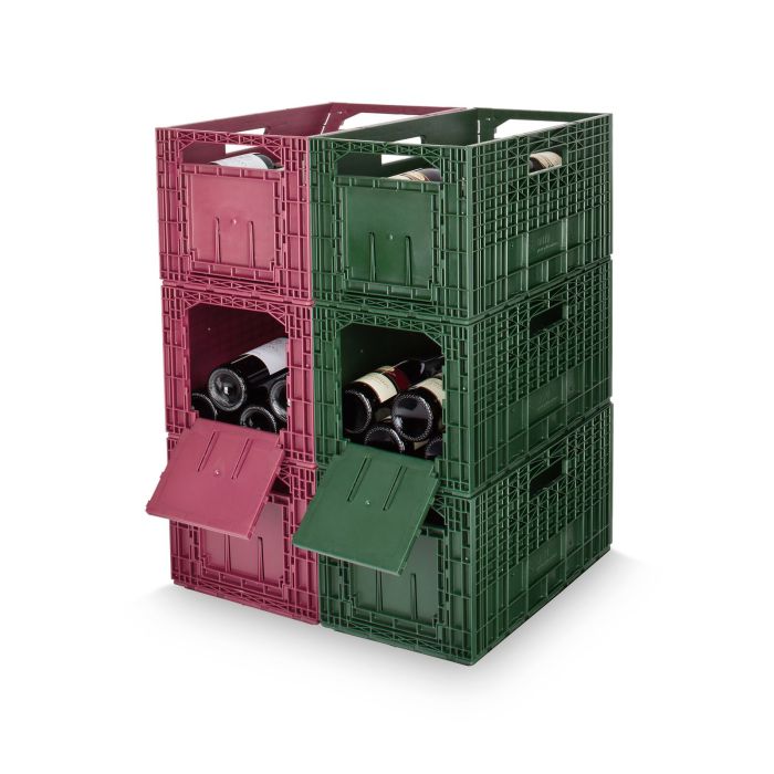 Cajas para almacenar WEINBOX, set de 6 rojo/verde