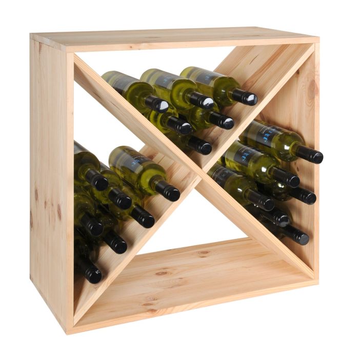 Botellero para vinos X-CUBE, pino macizo para 40 botellas