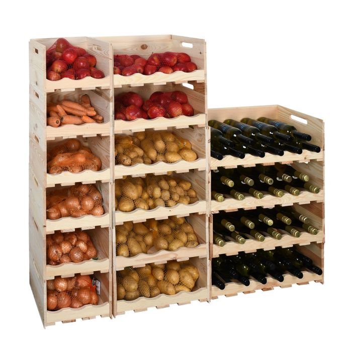 Caja para vinos / almacenaje VIVERI, pino macizo