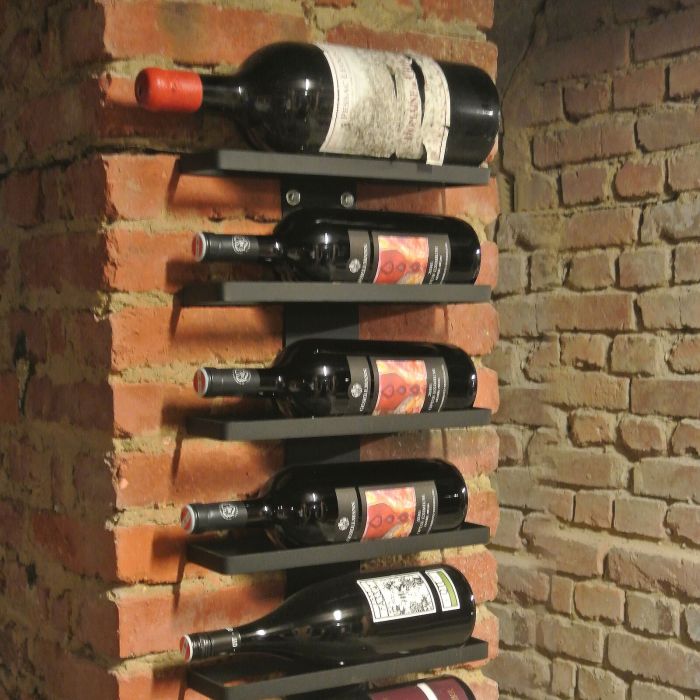 Estantería de pared para vino Black Pure para botellas Magnum de 1,5 litros