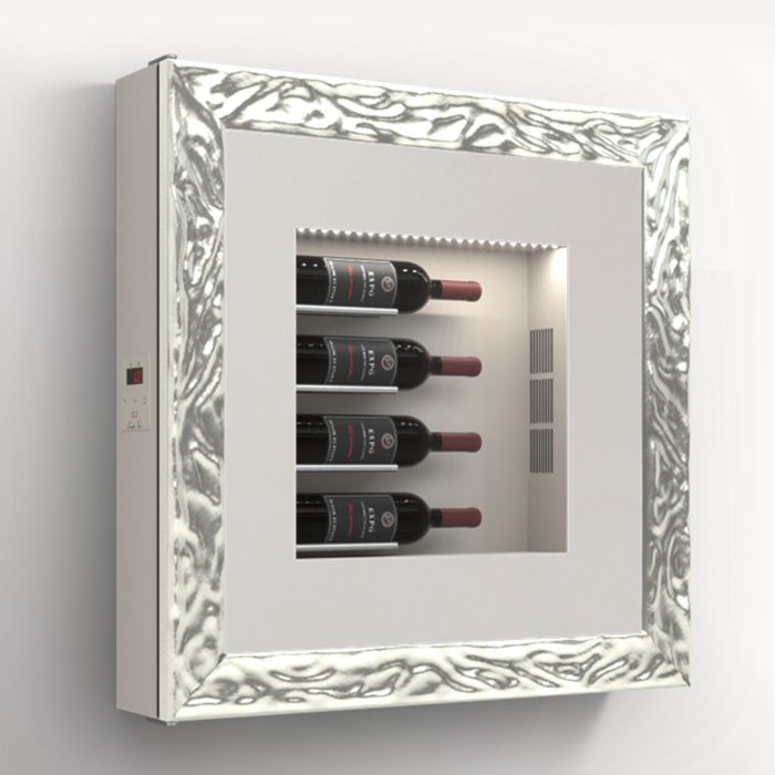Estantería de pared climatizada para 4 botellas, modelo 2