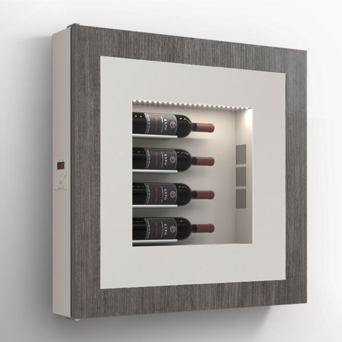 Estantería de pared climatizada para 4 botellas, modelo 3