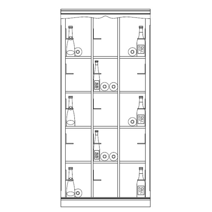 Sistema de botelleros Piedmont, modelo 4, madera de abeto, antracita