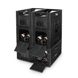 Cajas para almacenar vinos, WEINBOX, set de 6, negro