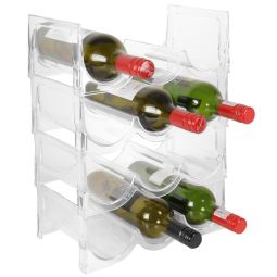 Botellero para vinos FLASH, transparente, set de 4
