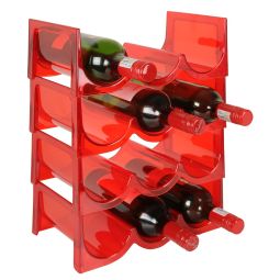 Botellero para vinos FLASH, rojo, set de 4