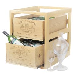 Botellero para cajas de vino CASE, pino natural