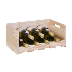 Caja para vinos / almacenaje VIVERI, pino macizo, 45 cm de ancho