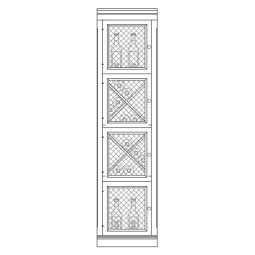 Sistema de botelleros Piedmont, modelo 3 con puerta de rejilla, madera de abeto, antracita