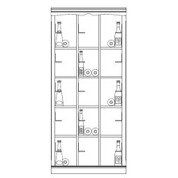 Sistema de botelleros Piedmont, modelo 4, madera de abeto, antracita