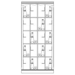 Sistema de botelleros Piedmont, modelo 5, acrílico/madera de abeto, antracita
