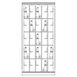 Sistema de botelleros Piedmont, modelo 6, madera de abeto, antracita