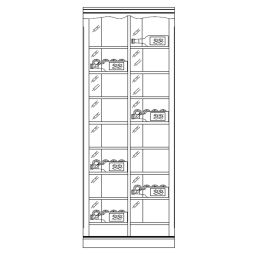 Sistema de botelleros Piedmont, modelo 7, acrílico/madera de abeto, antracita