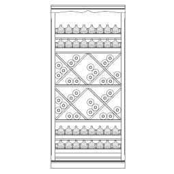 Sistema de botelleros Piedmont, modelo 9, madera de abeto, antracita