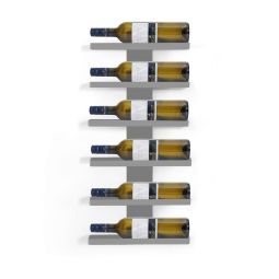 Botellas de pared para 6 botellas de 0,75l, color plata