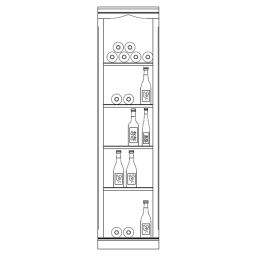 Sistema de botelleros Piemont, madera de abeto, modelo 1, nogal/marrón medio