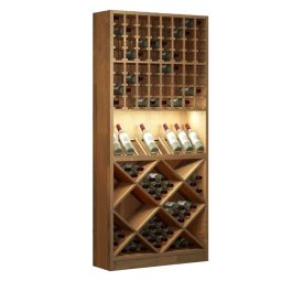 Weinregal PRESTIGE 3, mit Beleuchtung, Eichen-Holz braun gebeizt